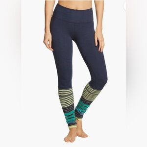 Free People Movement Alpine Leggings blue Striped Yoga Large EUC